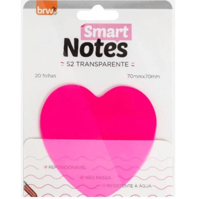 Bloco de notas Post-it transparente em formato Coração