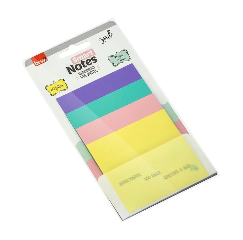 Bloco de notas Post-it transparente tom pastel