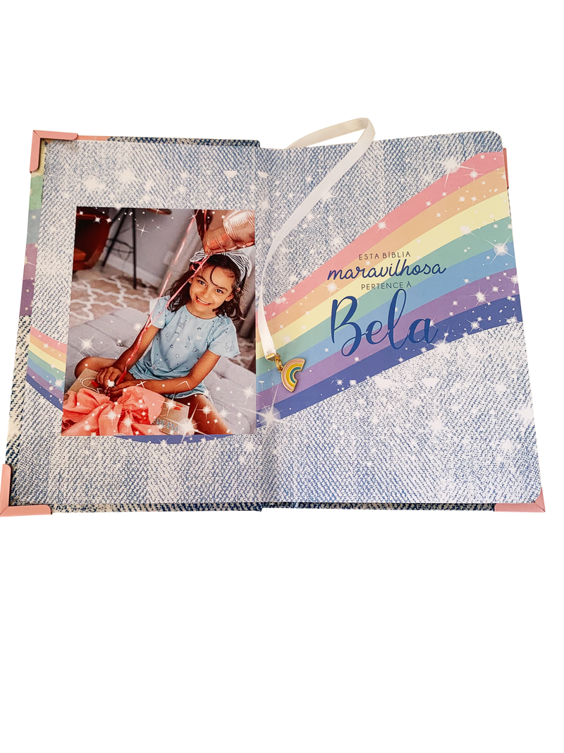 Bíblia Infantil  Glitter Arco-Íris