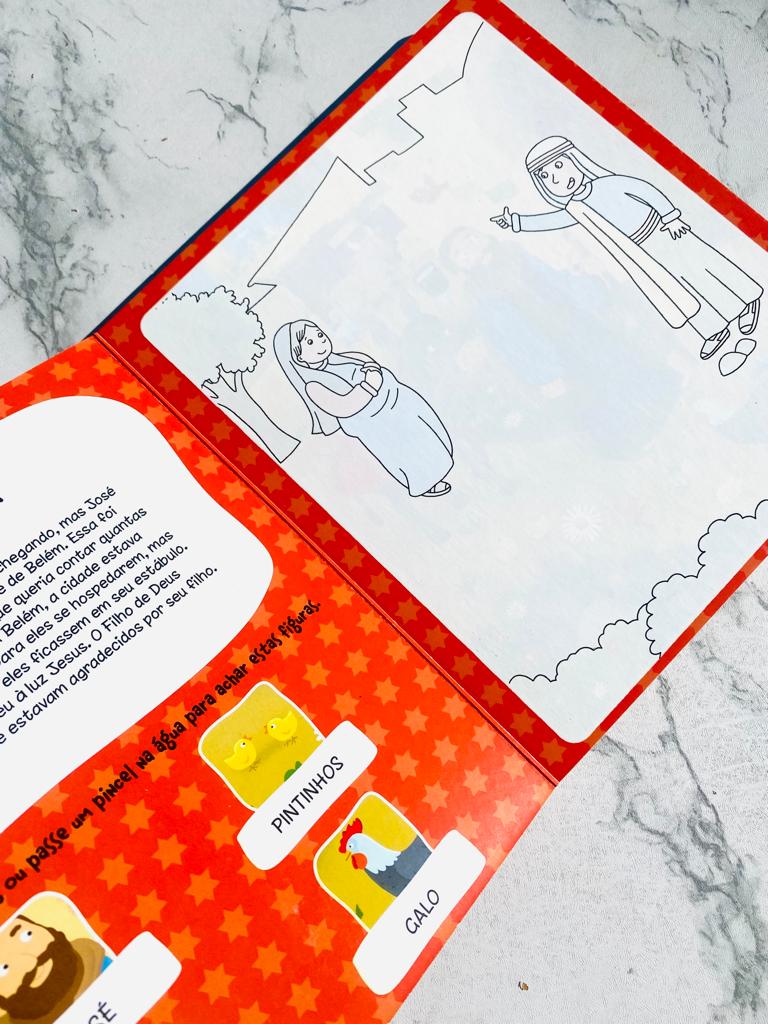 Livro Infantil Capa Dura Para Pintar Com Água - Milagres de Jesus - PRONTA ENTREGA