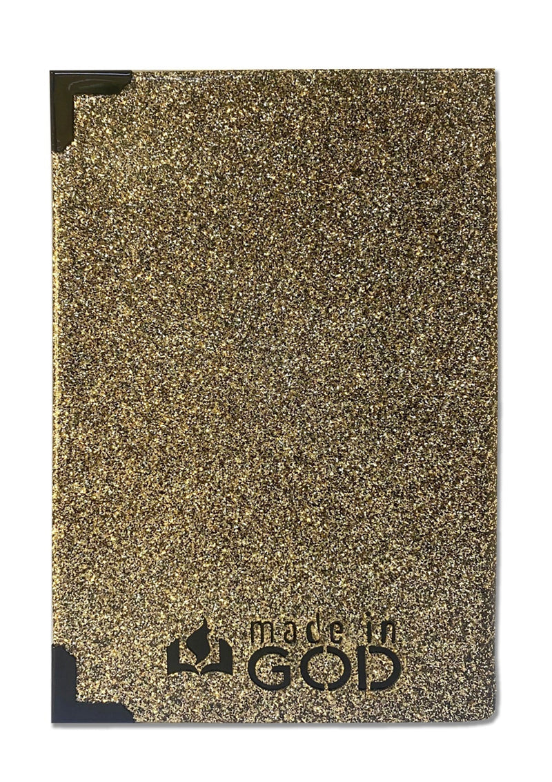 Bíblia Glitter Black and Gold com Nome Personalizado