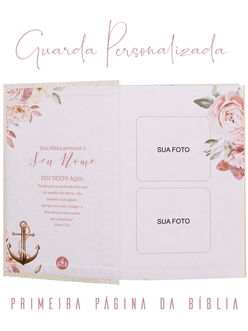 Bíblia Personalizada Linho Âncora